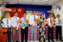 Ban Chấp hành mới ra mắt đại hội; nhạc sĩ Nguyễn Thanh Hải (giữa) tái đắc cử Chi hội trưởng Chi hội Âm nhạc nhiệm kỳ mới