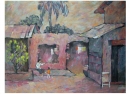 tác phẩm "Khu phố nhỏ" của họa sĩ Nguyễn Văn Tâm